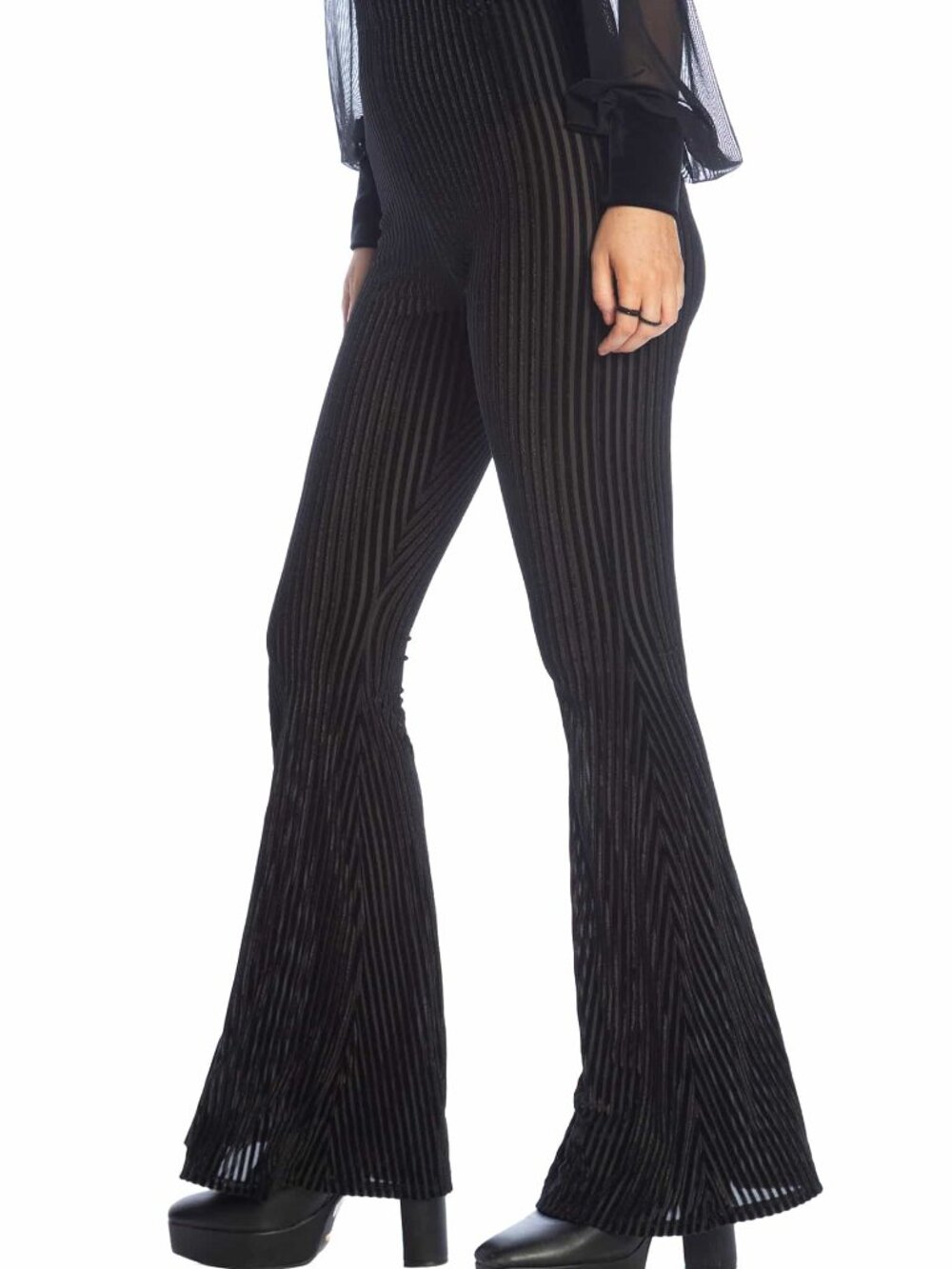 Black Milk striped velvet flares